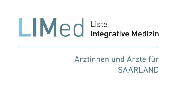 Die Grafik zeigt das Logo mit dem Schriftzug LIMed Liste Integrative Medizin sowie Ärztinnen und Ärzte für Saarland